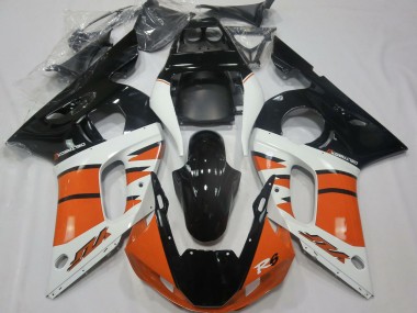 Carene Moto Yamaha R6 1998-2002 - Bianco Arancia Nero Lucido