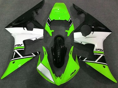 Carene Moto Yamaha R6 2003-2004 - Verde Bianco Nero Lucido