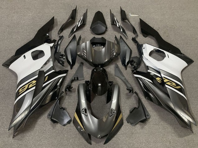 Carene Moto Yamaha R6 2017-2023 - Bianco Grigio Nero Lucido Oro