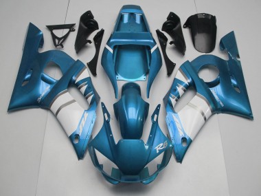 Carene Moto Yamaha R6 1998-2002 - Blu Bianco Argento