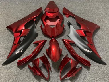 Carene Moto Yamaha R6 2006-2007 - Rosso Nero Opaco
