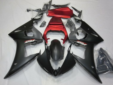 Carene Moto Yamaha R6 2003-2004 - Rosso Nero Opaco