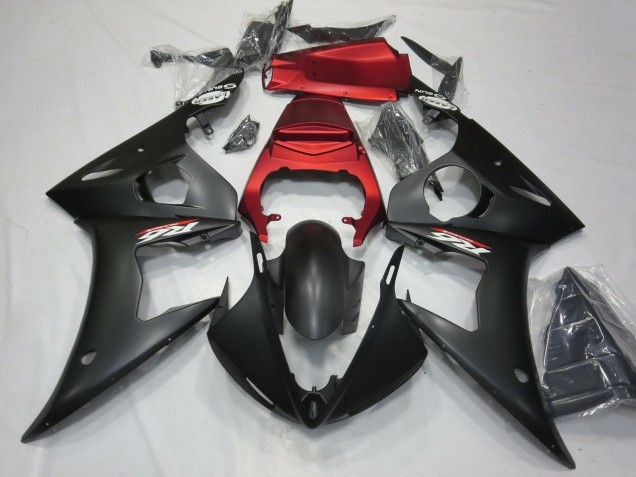Carene Moto Yamaha R6 2003-2004 - Rosso Nero Opaco