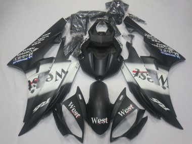 Carene Moto Yamaha R6 2006-2007 - Nero Opaco Bianco West Michelin