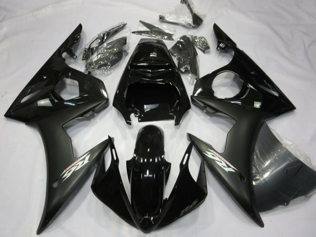 Carene Moto Yamaha R6 2003-2004 - Nero Lucido Nero Opaco Bianco Decals