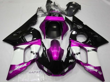 Carene Moto Yamaha R6 1998-2002 - Viola Bianco Nero Lucido