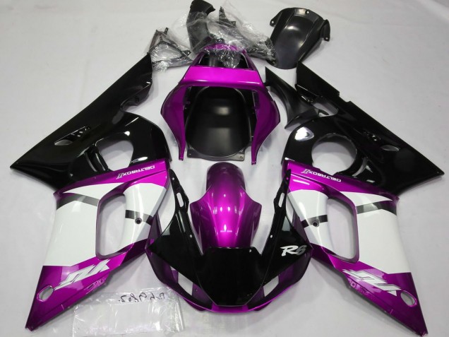 Carene Moto Yamaha R6 1998-2002 - Viola Bianco Nero Lucido