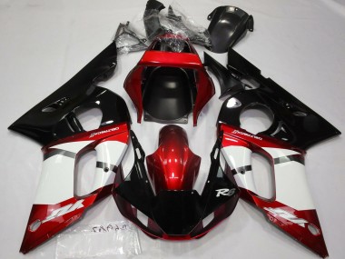 Carena Moto Yamaha R6 1998-2002 - Rosso Bianco Nero Lucido
