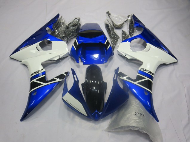 Carene Moto Yamaha R6 2005 - Blu Bianco Nero Lucido