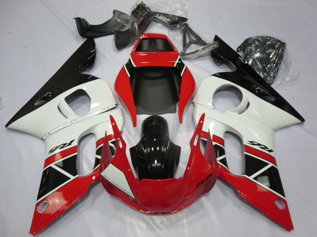 Carene Moto Yamaha R6 1998-2002 - Rosso Bianco Nero Lucido OEM Stile