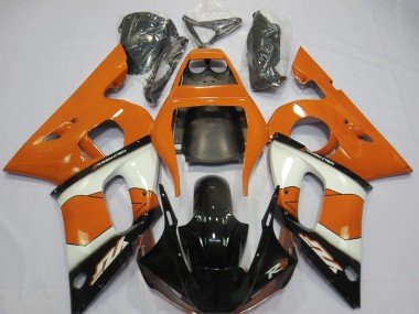 Carene Moto Yamaha R6 1998-2002 - Arancia Bianco Nero Lucido