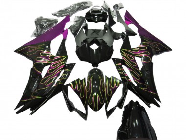 Carene Moto Yamaha R6 2008-2016 - Viola Nero Lucido Oro Fiamma