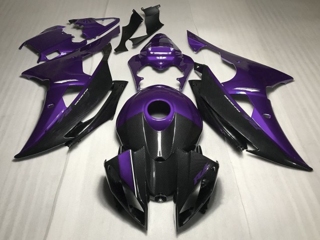 Carene Moto Yamaha R6 2008-2016 - Viola Fibra di Carbonio Stile