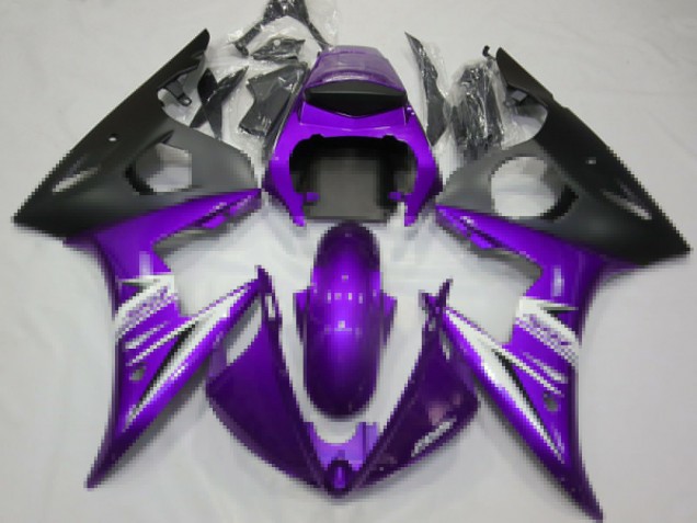 Carene Moto Yamaha R6 2003-2004 - Viola Bianco Nero Opaco