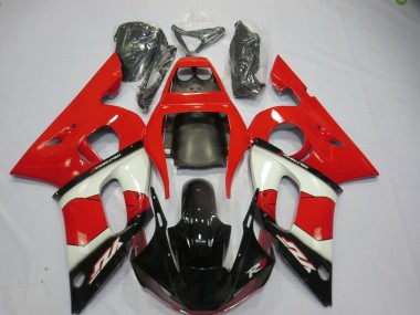 Carene Moto Yamaha R6 1998-2002 - Rosso Bianco Nero Lucido