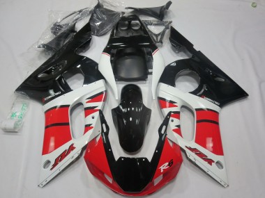 Carene Moto Yamaha R6 1998-2002 - Bianco Rosso Nero Lucido