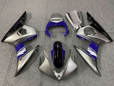 Carene Moto Yamaha R6 2003-2004 - Argento Blu Nero Lucido