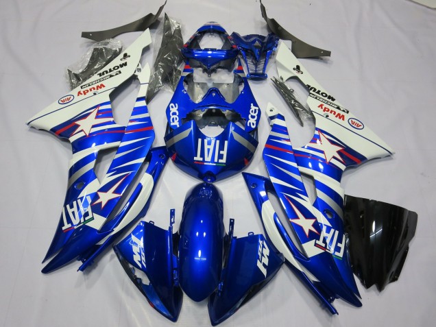 Carene Moto Yamaha R6 2008-2016 - Bianco Blu Fiat Acer Motul Michelin