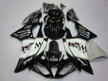 Carene Moto Yamaha R6 2008-2016 - Nero Lucido Bianco West Michelin
