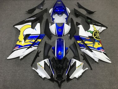 Carena Moto Yamaha R6 2008-2016 - Bianco Blu Nero Giallo