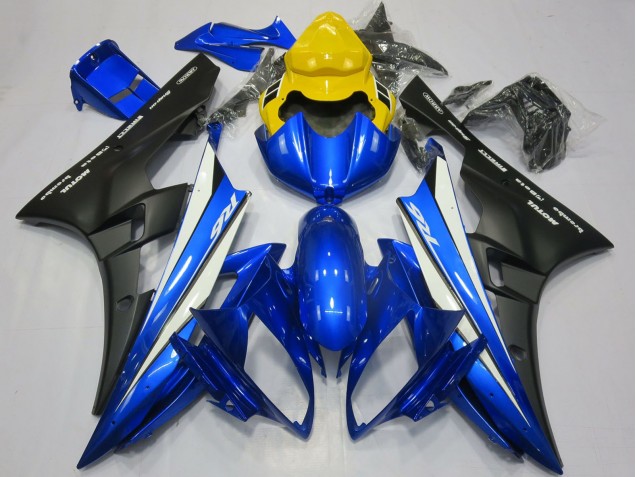 Carene Moto Yamaha R6 2006-2007 - Giallo Blu Bianco Nero Opaco Motul