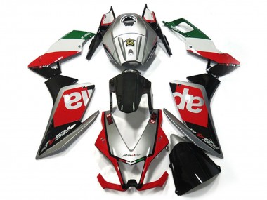 Carene Moto Aprilia RS4 125 2012-2018 - Argento Rosso Verde Nero Lucido OEM Stile