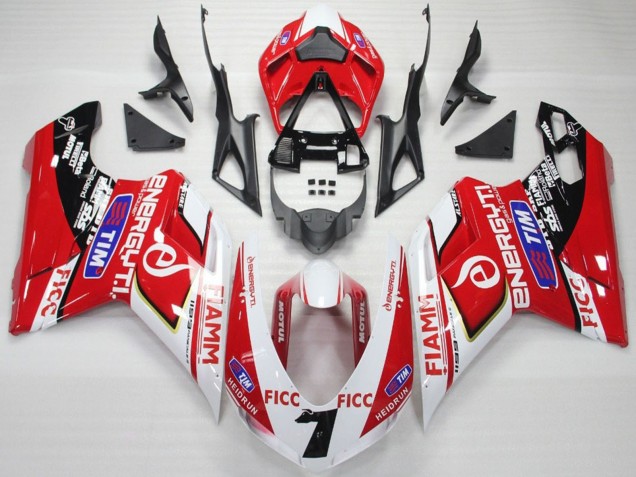 Carene Moto Ducati 848 1098 1198 2007-2014 - Bianco Rosso Blu Nero Lucido Ficc Fiamm 7