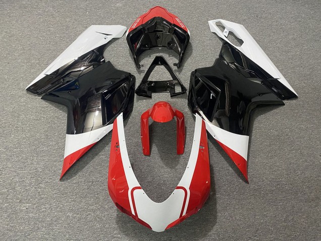 Carene Moto Ducati 848 1098 1198 2007-2014 - Bianco Rosso Nero Lucido