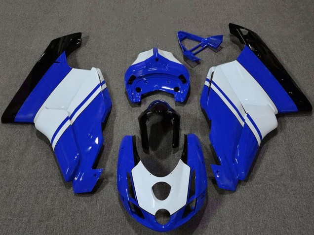 Carene Moto Ducati 749 999 2003-2004 - Bianco Blu Nero Lucido