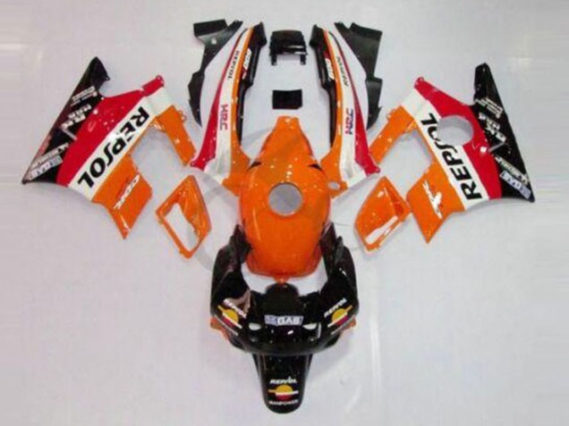 Carena Moto Honda CBR600 F2 1991-1994 - Arancia Bianco Rosso Nero Lucido Repsol