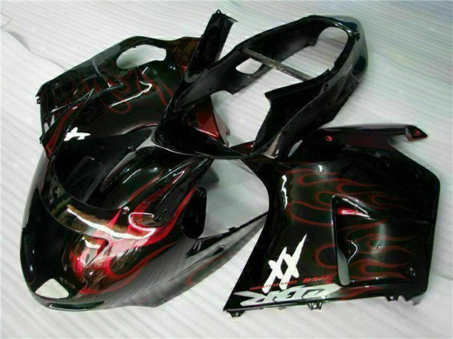 Carena Moto ABS Honda CBR1100XX Blackbird 1996-2007 - Nero Lucido Rosso Fiamma