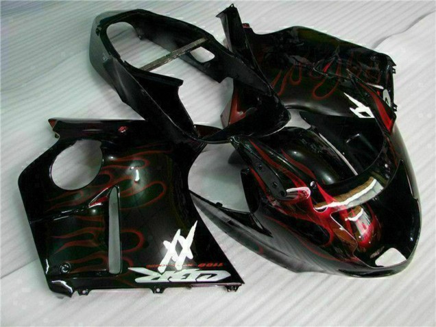 Carena Moto ABS Honda CBR1100XX Blackbird 1996-2007 - Nero Lucido Rosso Fiamma