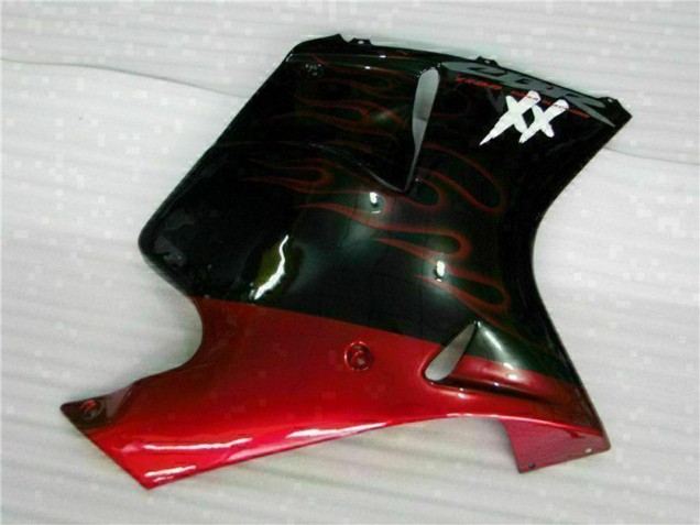Carena Moto ABS Honda CBR1100XX Blackbird 1996-2007 - Nero Lucido Rosso Fiamma