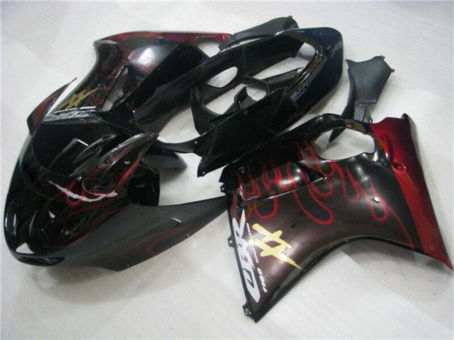 Carena Moto ABS Honda CBR1100XX Blackbird 1996-2007 - Nero Lucido Rosso Fiamma