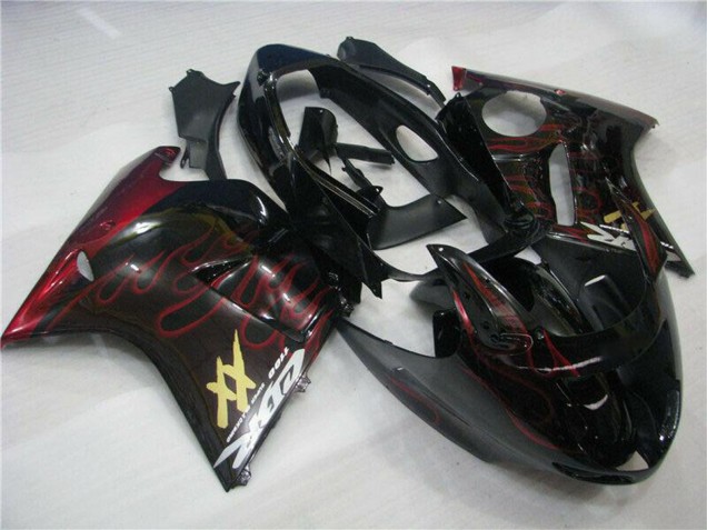 Carena Moto ABS Honda CBR1100XX Blackbird 1996-2007 - Nero Lucido Rosso Fiamma