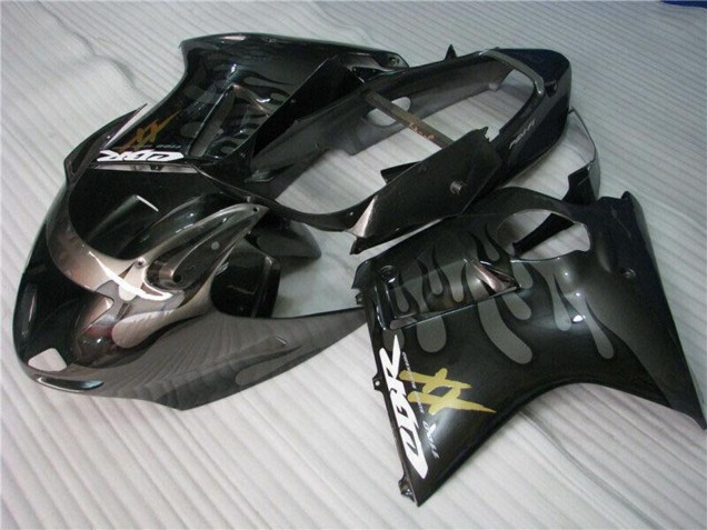 Carena Moto Honda CBR1100XX Blackbird 1996-2007 - Nero Lucido Argento Fiamma