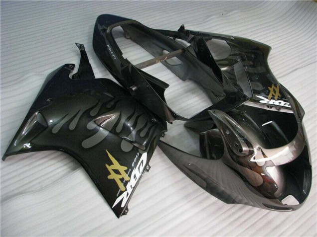 Carena Moto Honda CBR1100XX Blackbird 1996-2007 - Nero Lucido Argento Fiamma