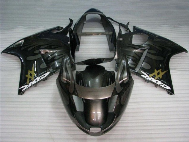 Carena Moto Honda CBR1100XX Blackbird 1996-2007 - Nero Lucido Argento Fiamma