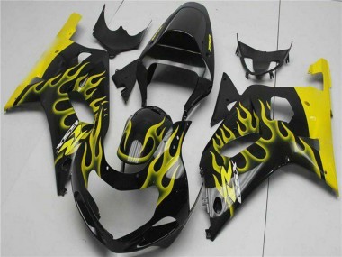 Carena Moto Suzuki GSXR 600/750 2001-2003 - Nero Lucido Giallo Fiamma