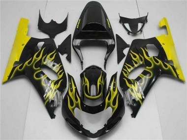 Carena Moto Suzuki GSXR 600/750 2001-2003 - Nero Lucido Giallo Fiamma