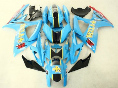 Carena Moto Suzuki GSXR 600/750 2006-2007 - Azzurro Chiaro Nero Giallo Rizla