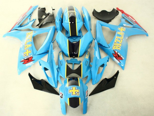 Carena Moto Suzuki GSXR 600/750 2006-2007 - Azzurro Chiaro Nero Giallo Rizla