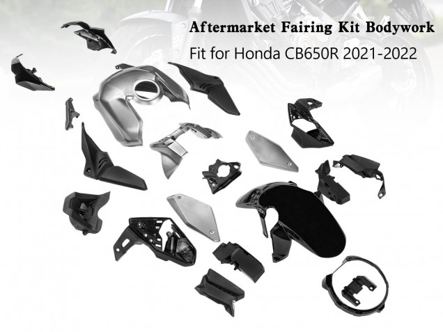 Carena Moto Honda CB650R 2019-2022 - Argento Nero