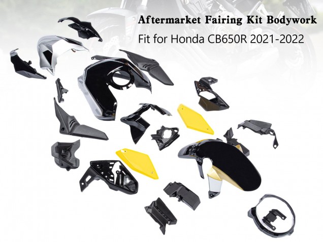Carena Moto Honda CB650R 2019-2022 - Nero Giallo