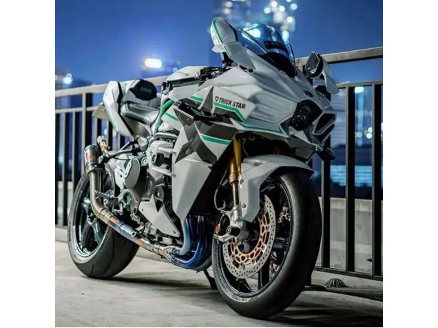 Carena Moto Kawasaki Ninja H2 2015-2022 - Bianco Verde Linea