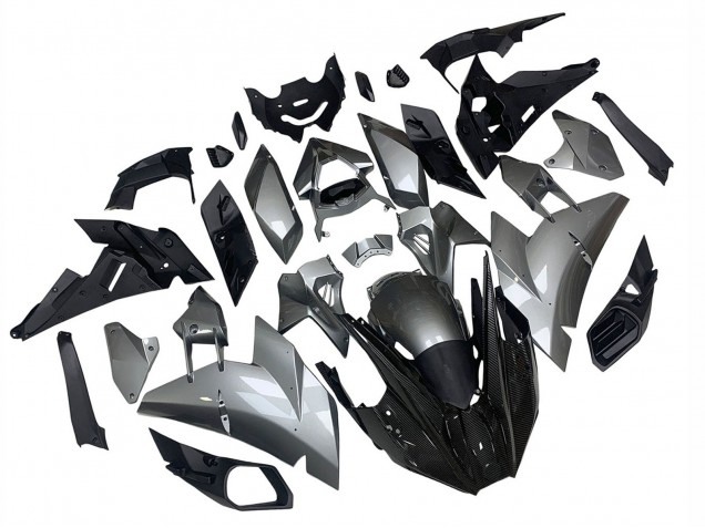 Carena Moto Kawasaki Ninja H2 2015-2022 - Argento Nero Fibra di Carbonio