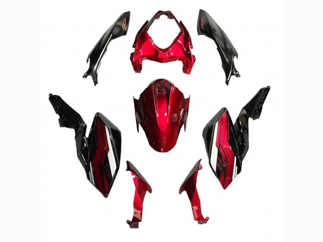 Carena Moto Kawasaki Z400 2018-2024 - Caramella Rosso Nero Lucido