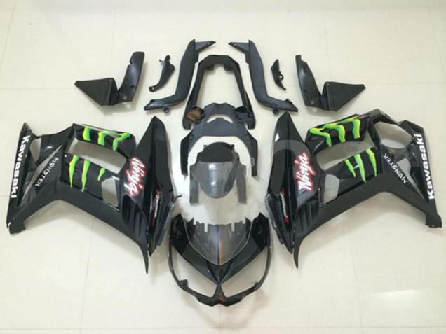 Carena Moto Kawasaki Z1000SX 2010-2016 - Nero Lucido Verde Mostro