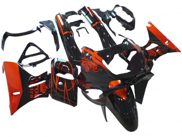 Carena Moto Kawasaki ZZR400 1993-2007 - Nero Lucido Rosso Corona Extra