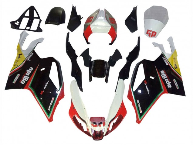Carena Moto Aprilia RSV1000 2003-2006 - Bianco Nero Rosso Giallo 58